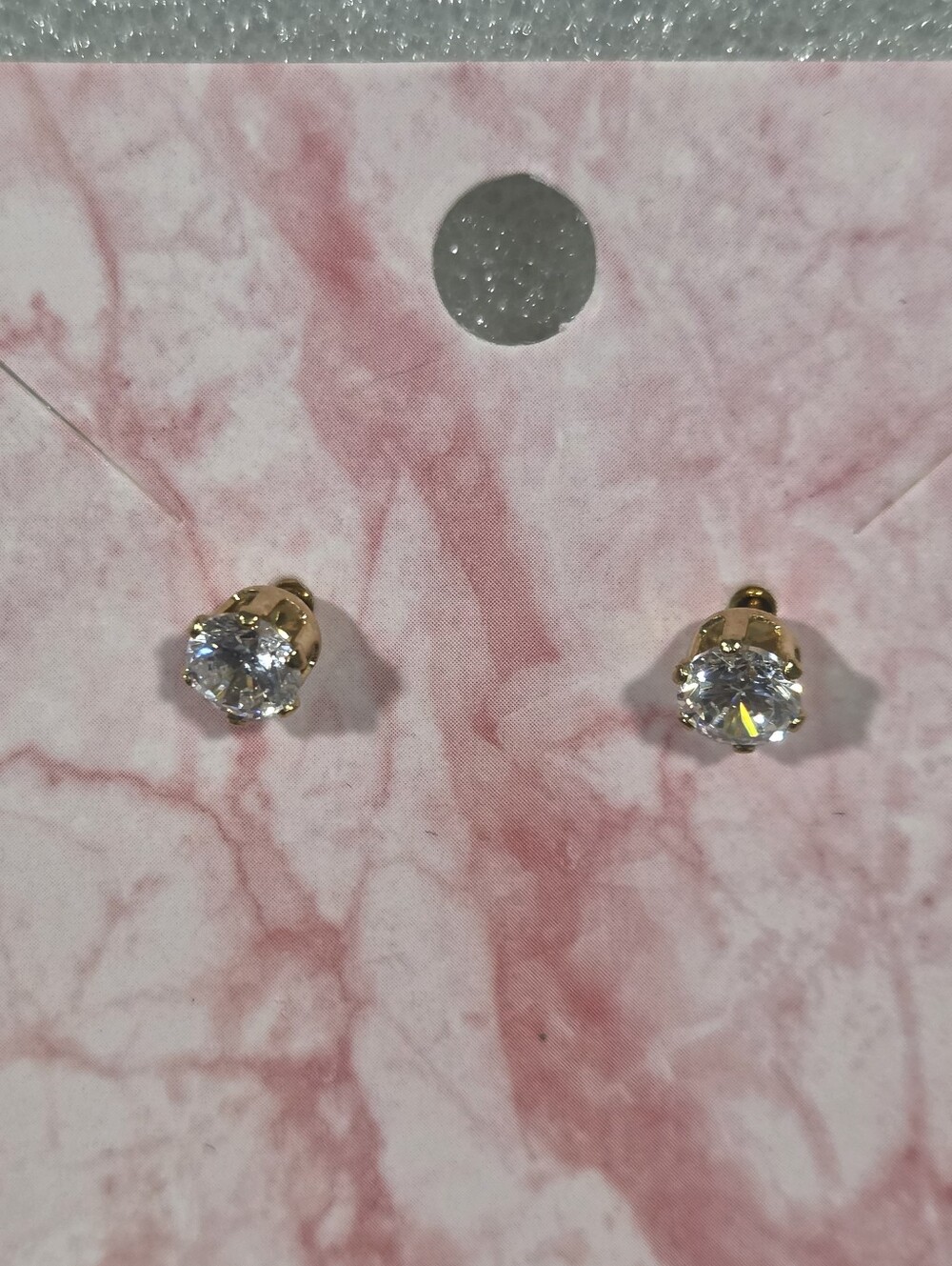 Handcrafted Gold And Cubic Zirconia Stud Earrings